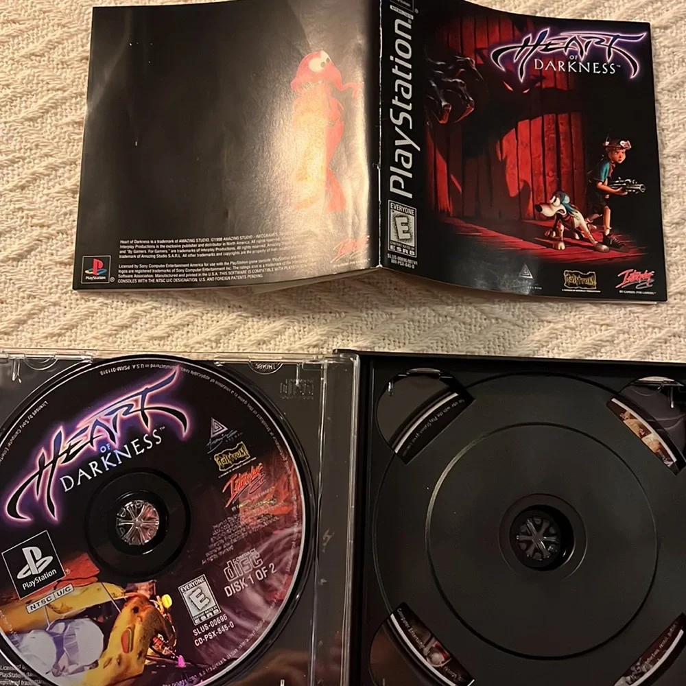 Heart of Darkness Sony Playstation 1 PS1 CIB+reg card no glasses!